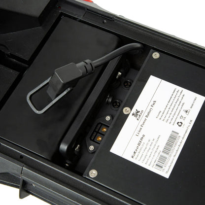 Kukrim G3 Pro Li-ion battery pack with charging port and safety label inside black housing