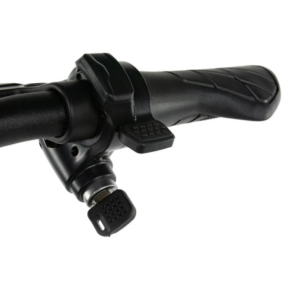 Black ergonomic handlebar with textured grip and control buttons for electric scooter
